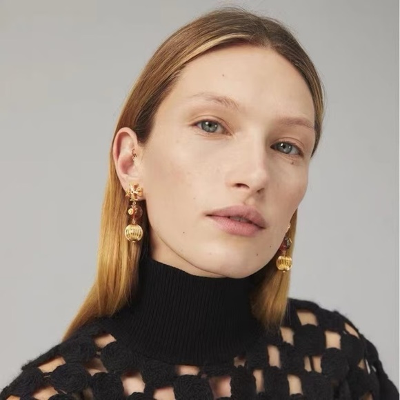 TORY BURCH • Roxanne Burnt Sienna Double Drop Earrings - Picture 3 of 6